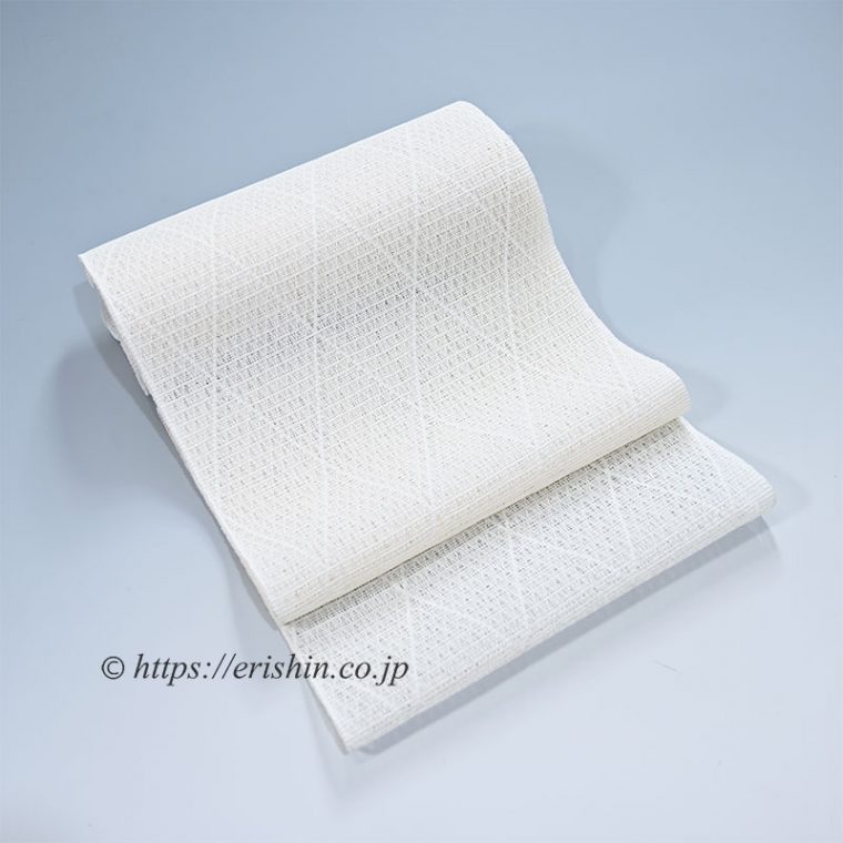 北村武資　羅八寸名古屋帯（上品羅/オフホワイト）