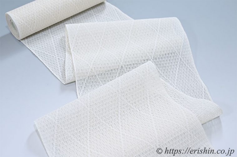 北村武資　羅八寸名古屋帯（上品羅/白）