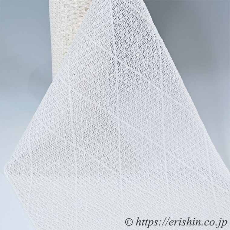 北村武資　羅八寸名古屋帯（上品羅/オフホワイト）