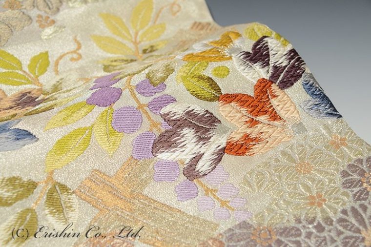 袋帯（菊桐藤花文/手織り）