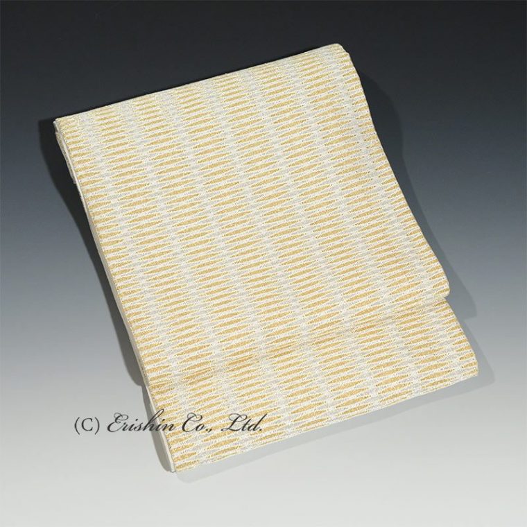 北村武資　袋帯（繧繝錦・魚々子縞/白金銀）