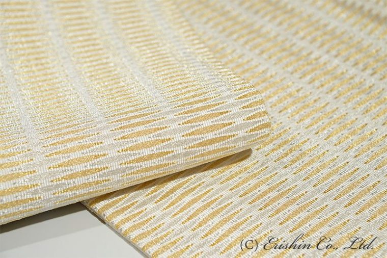 北村武資　袋帯（繧繝錦・魚々子縞/白金銀）