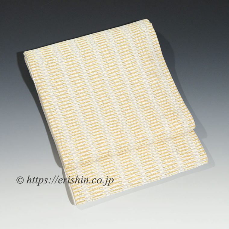 北村武資　袋帯（繧繝錦・魚々子縞/白金銀）