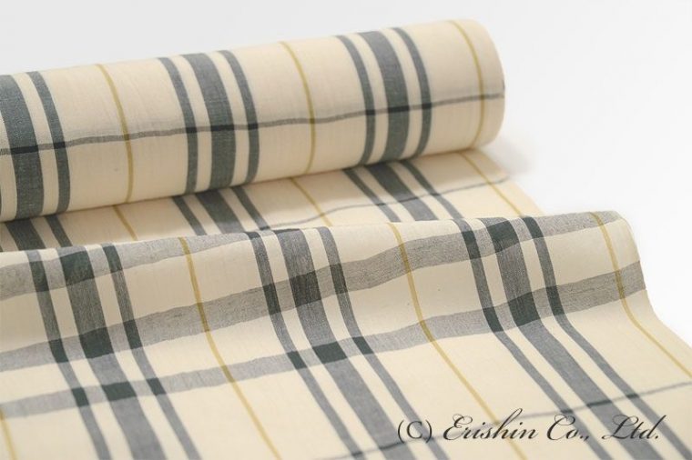 綿麻縮浴衣（格子）