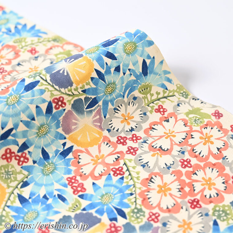 池深雪　染名古屋帯（花々/型絵染）