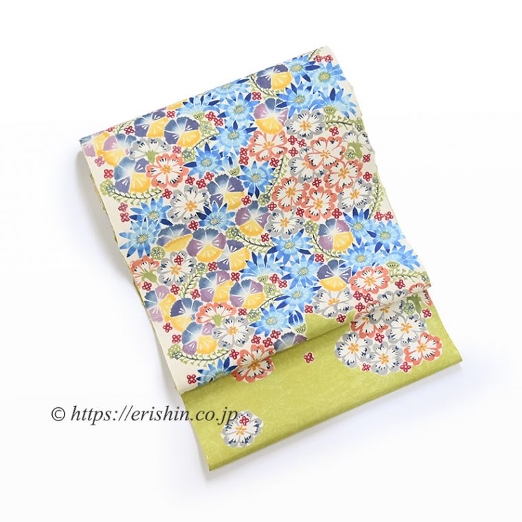 池深雪　染名古屋帯（花々/型絵染）