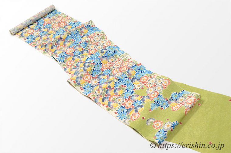 池深雪　染名古屋帯（花々/型絵染）