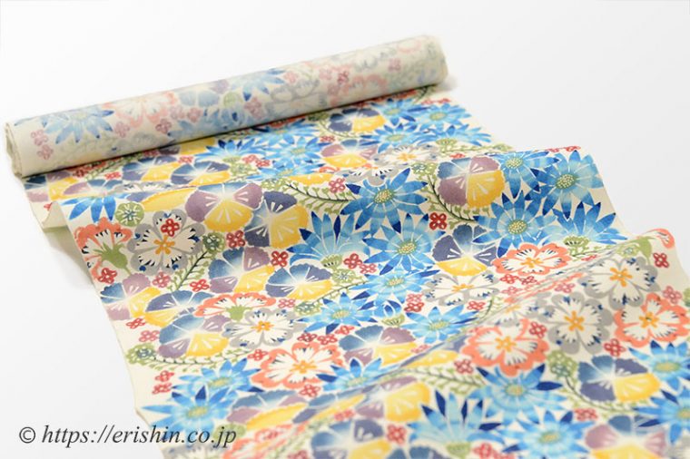 池深雪　染名古屋帯（花々/型絵染）