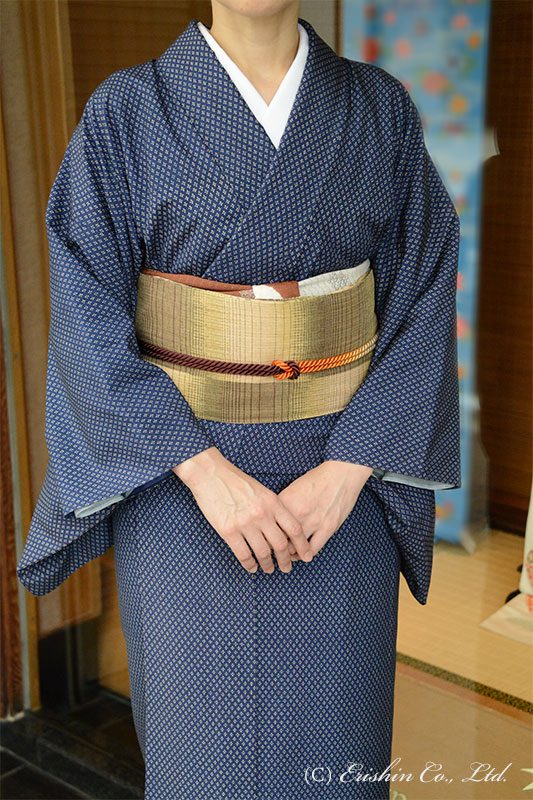 ちりめん　名古屋帯　帯締め2点