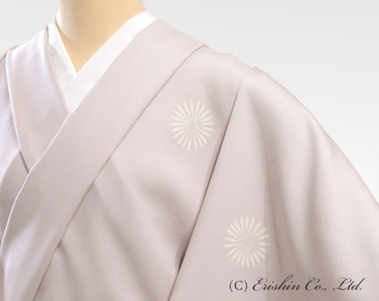 小紋（丸菊紋）　灰桜色