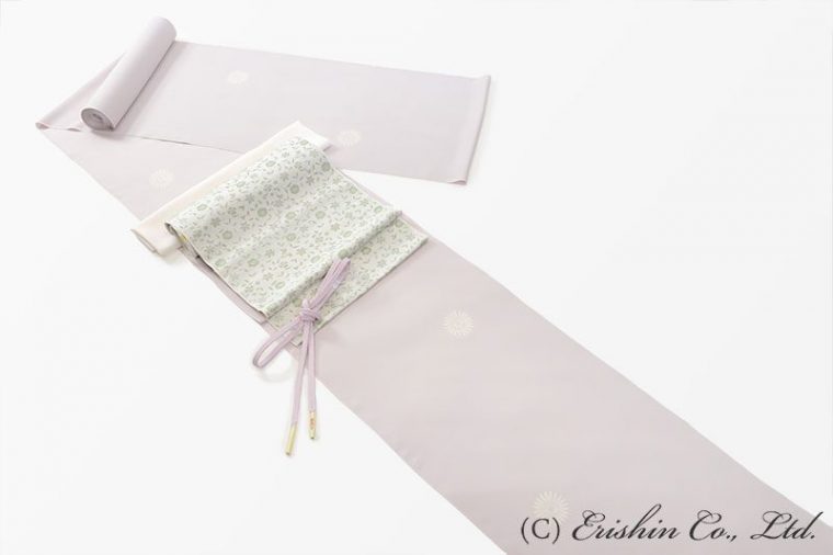 丸菊紋の飛び柄小紋と織名古屋帯