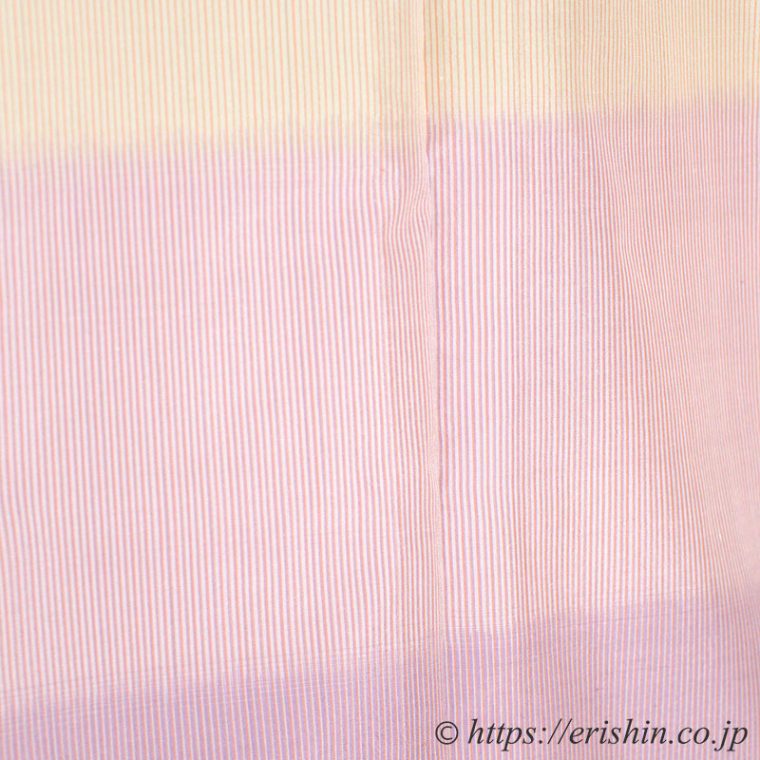 芝崎圭一・作　座繰紬・訪問着（段暈し/若紫色）