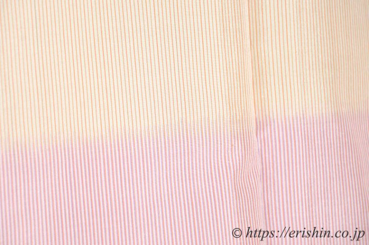 芝崎圭一・作　座繰紬・訪問着（段暈し/若紫色）