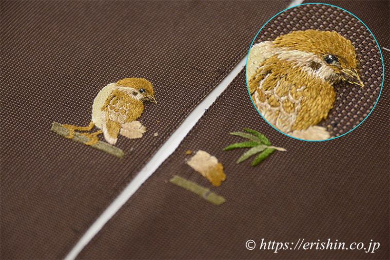 お洒落紋のお誂え　止まり木の雀