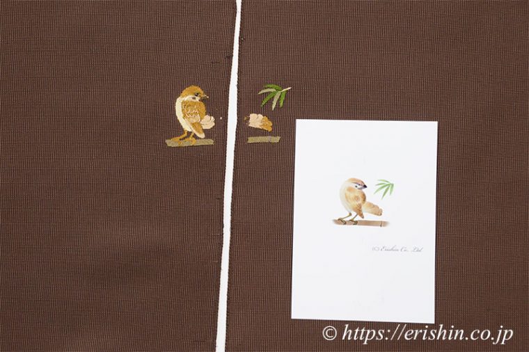 お洒落紋のお誂え　止まり木の雀