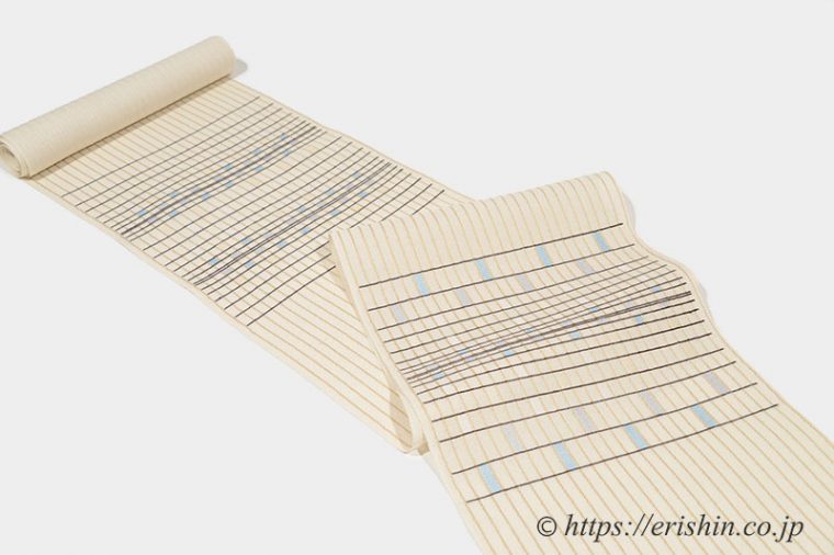 九寸織名古屋帯（彩り格子）