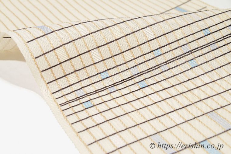 九寸織名古屋帯（彩り格子）