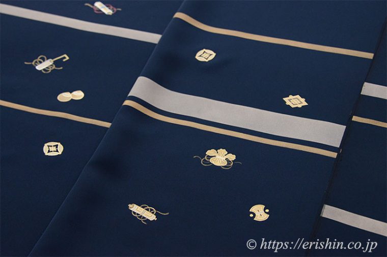 付下訪問着「金彩横段に宝尽くし」