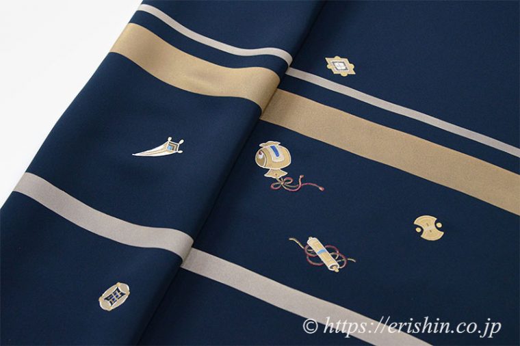 付下訪問着「金彩横段に宝尽くし」