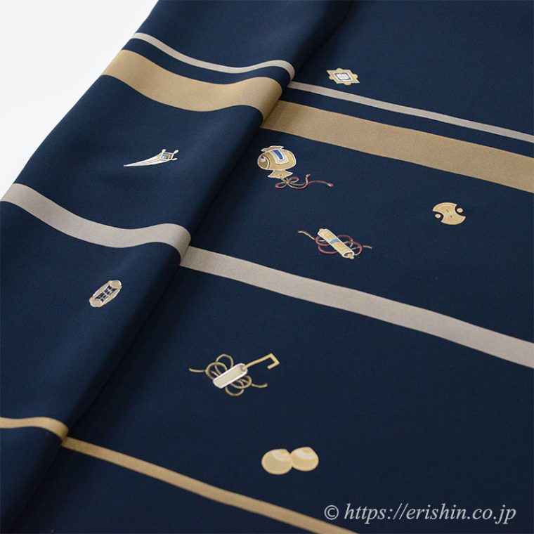 付下訪問着「金彩横段に宝尽くし」