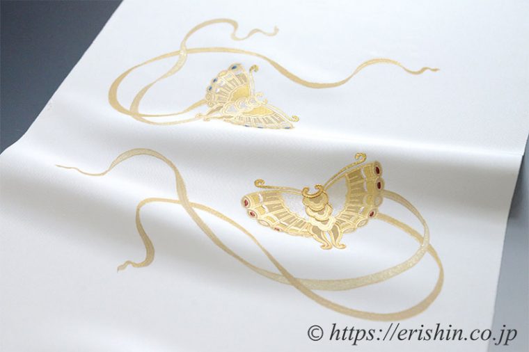 染名古屋帯（金彩舞楽蝴蝶の舞/塩瀬）弊店オリジナル