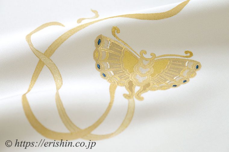 染名古屋帯（金彩舞楽蝴蝶の舞/塩瀬）弊店オリジナル