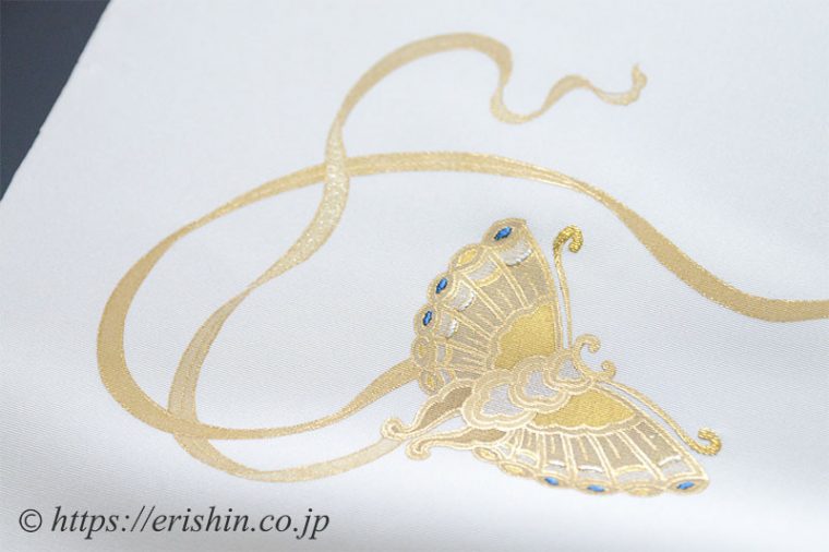 染名古屋帯（金彩舞楽蝴蝶の舞/塩瀬）弊店オリジナル