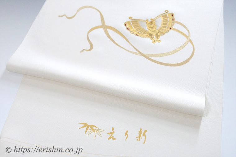 染名古屋帯（金彩舞楽蝴蝶の舞/塩瀬）弊店オリジナル