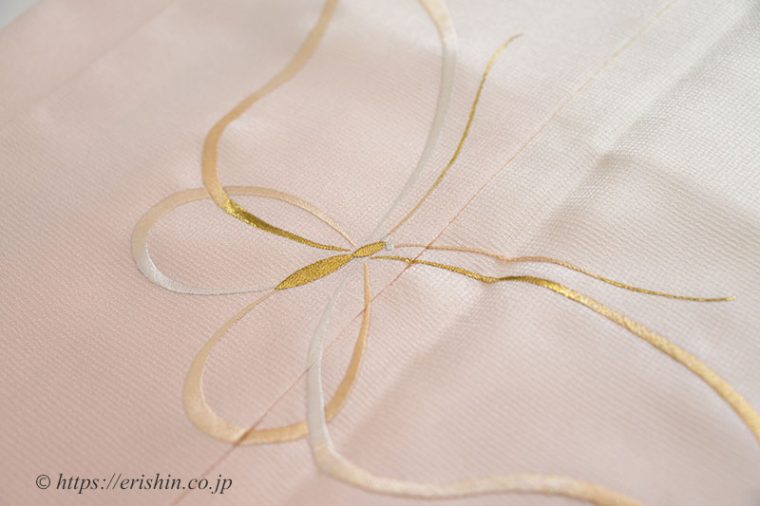 えり新オリジナル付下「刺繍・線上げの蝶」