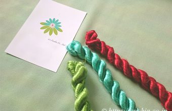 刺繍洒落紋のお誂え「ゆずり葉」色糸