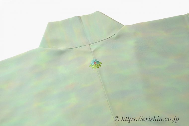 刺繍洒落紋のお誂え「ゆずり葉」仕立て上がり後