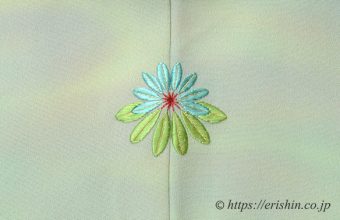 刺繍洒落紋のお誂え「ゆずり葉」仕立て上がり後