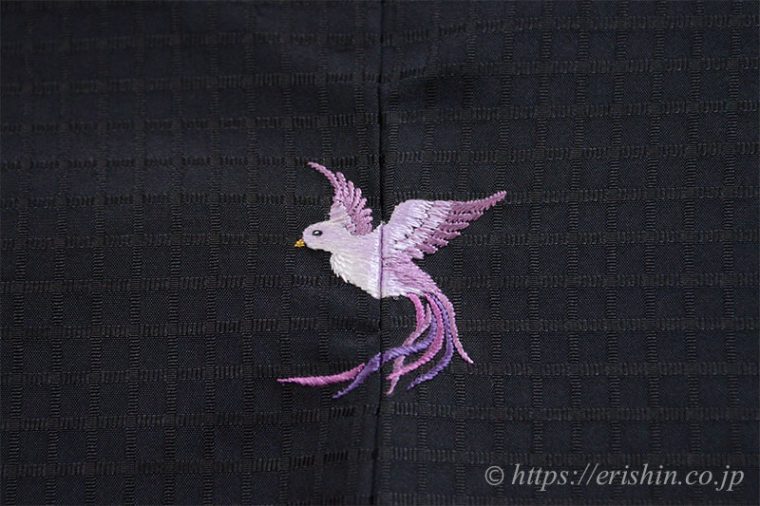 お誂え刺繍洒落紋（飛翔）仕立て上がり