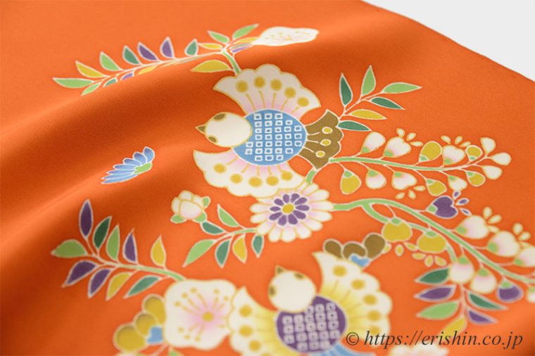 福良雀の染め名古屋帯　誂え