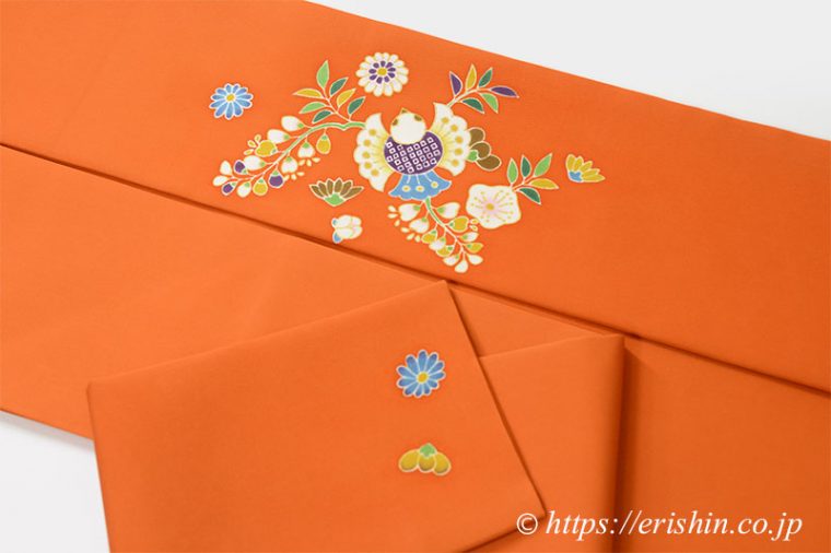 福良雀の染め名古屋帯　誂え