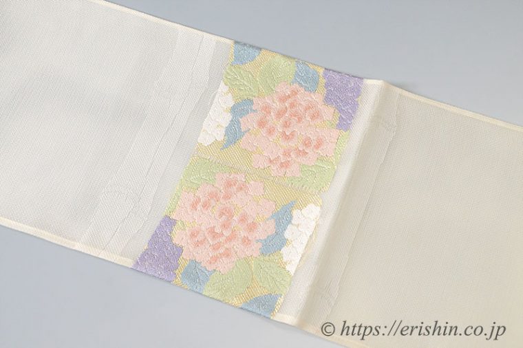 紗袋帯（竹林市松花文）