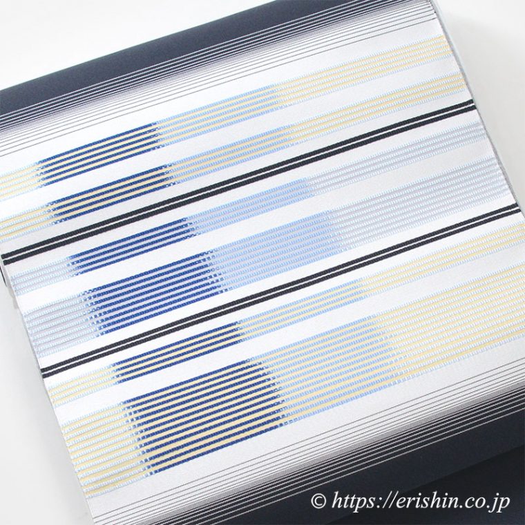 爪掻本綴八寸名古屋帯（能装よろい文/藍鉄色）