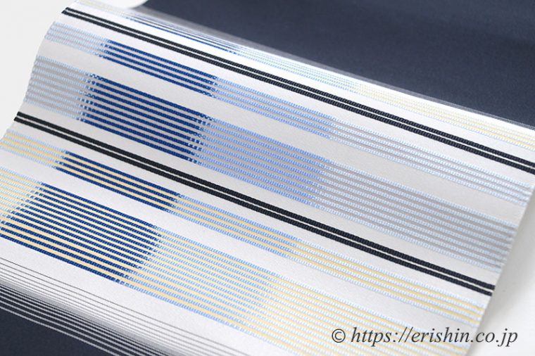 爪掻本綴八寸名古屋帯（能装よろい文/藍鉄色）