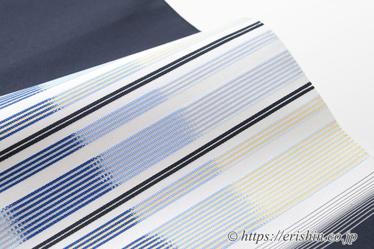 爪掻本綴八寸名古屋帯（能装よろい文/藍鉄色）