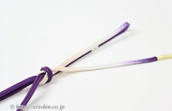 細ゆるぎ組帯締め（暈かし/紫×白）
