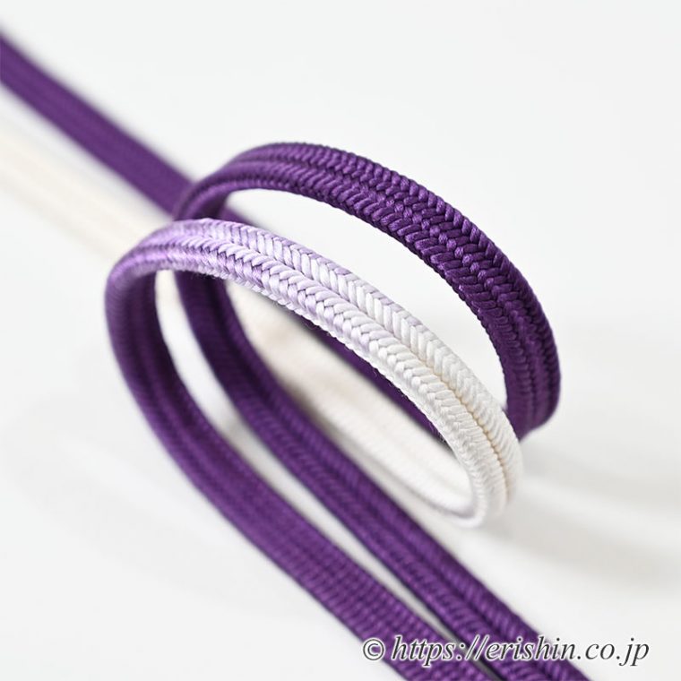 帯締め　細ゆるぎ組/冠組（二色暈し/葡萄染色）[夏・単衣向]