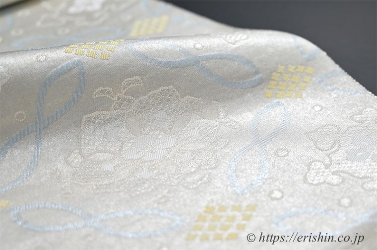 勝山健史　九寸織名古屋帯（七宝華文）