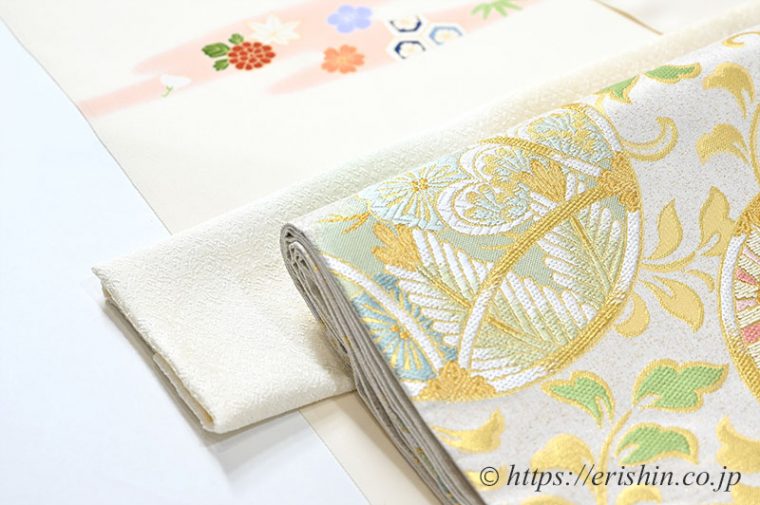 礼装付下と袋帯、帯揚げのコーディネート