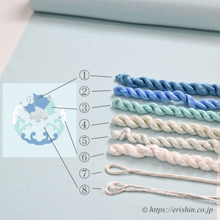 刺繍洒落紋の刺繍糸の選択