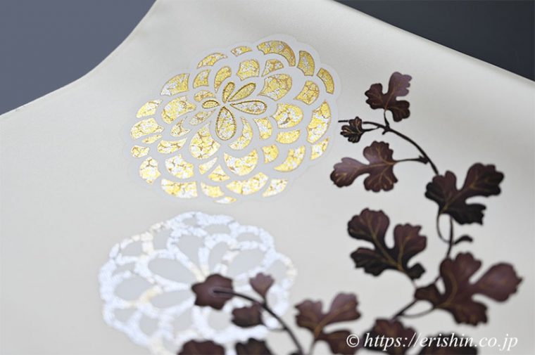 染名古屋帯（透かし菊花文）