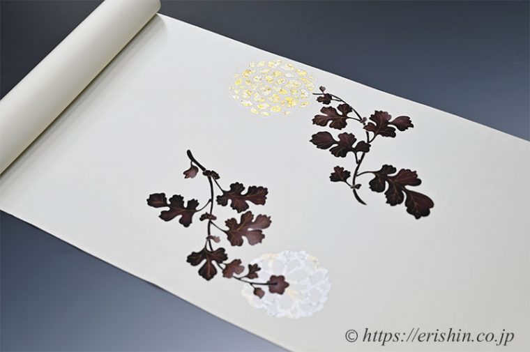 染名古屋帯（透かし菊花文）