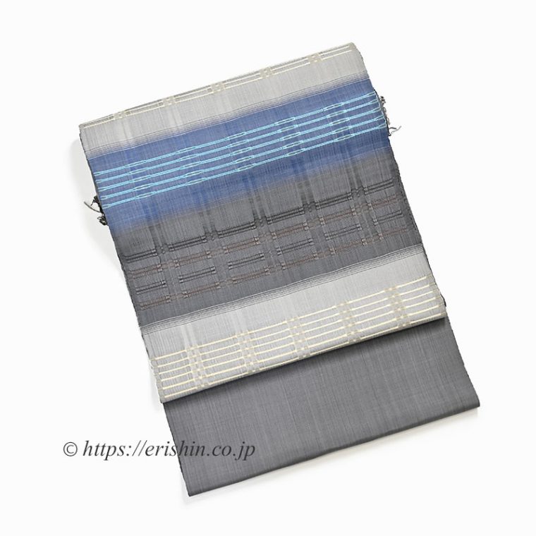 藤山千春　吉野間道九寸織名古屋帯（緯吉野/藤煤竹色）