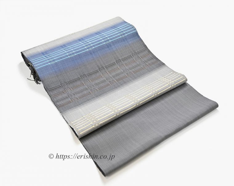 藤山千春　吉野間道九寸織名古屋帯（緯吉野/藤煤竹色）