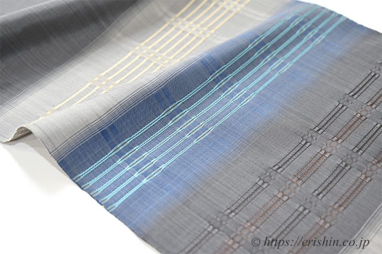 藤山千春　吉野間道九寸織名古屋帯（緯吉野/藤煤竹色）