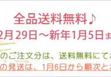 全品送料無料♪（12月29日～新年1月5日まで）